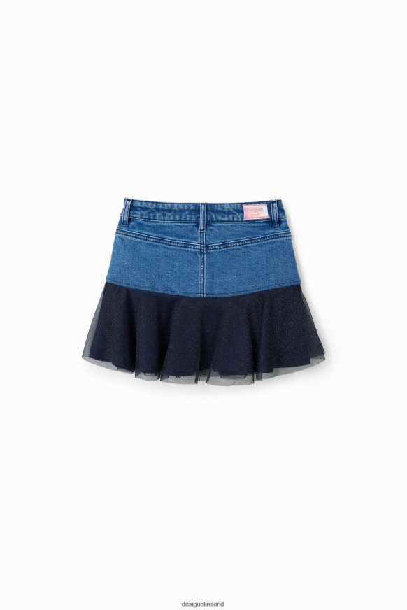 Desigual Girl Glossy ruffle denim mini skirt Clothing PFVZ0B1717