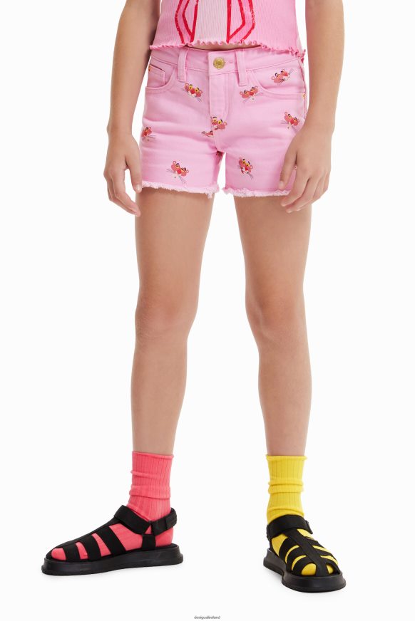 Desigual Girl Pink Panther Denim Shorts Clothing PFVZ0B1884
