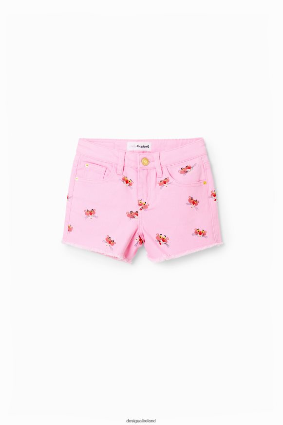 Desigual Girl Pink Panther Denim Shorts Clothing PFVZ0B1884