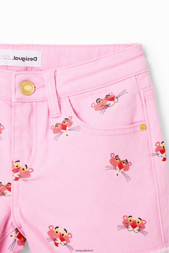 Desigual Girl Pink Panther Denim Shorts Clothing PFVZ0B1884