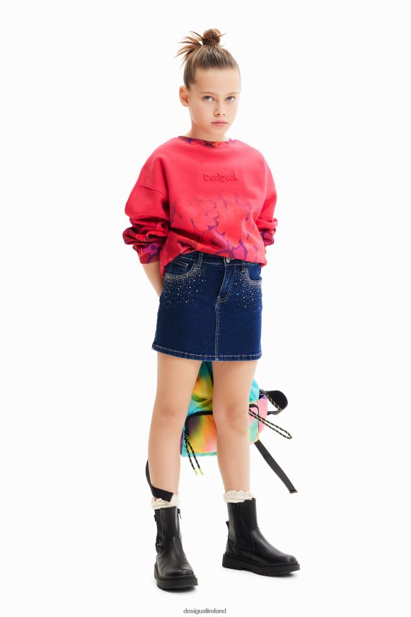Desigual Girl Rhinestone denim mini skirt Clothing PFVZ0B1712