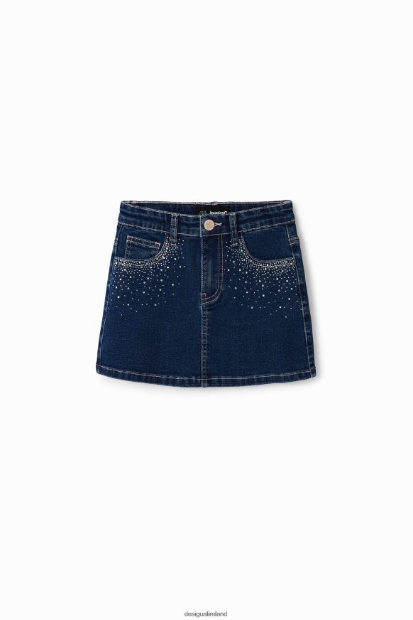 Desigual Girl Rhinestone denim mini skirt Clothing PFVZ0B1712
