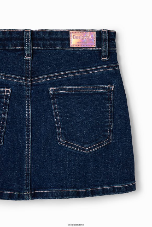 Desigual Girl Rhinestone denim mini skirt Clothing PFVZ0B1712