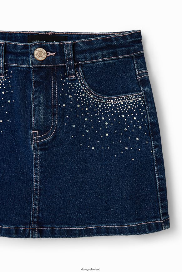Desigual Girl Rhinestone denim mini skirt Clothing PFVZ0B1712