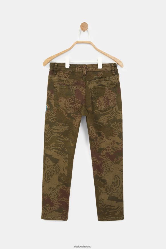 Desigual Girl Straight embroidered print trousers Clothing PFVZ0B1887