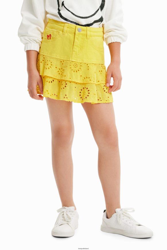 Desigual Girl Swiss embroidery mini skirt Clothing PFVZ0B1787