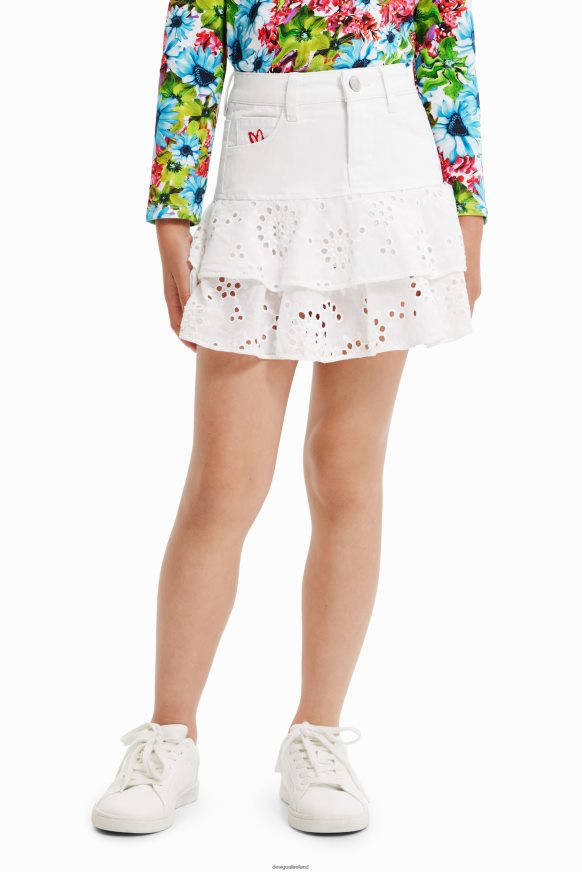 Desigual Girl Swiss embroidery mini skirt Clothing PFVZ0B1826