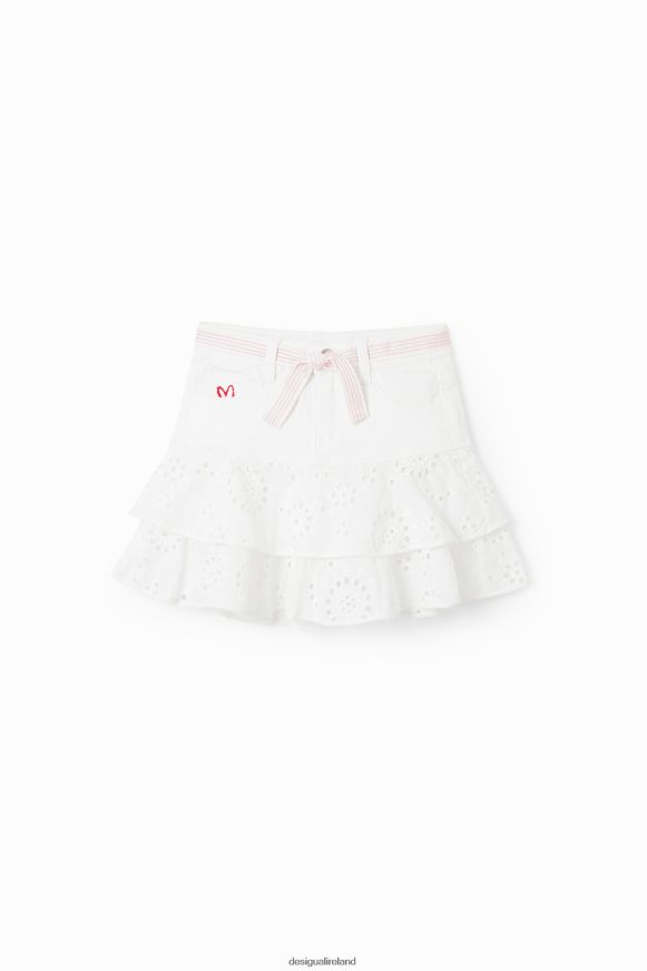 Desigual Girl Swiss embroidery mini skirt Clothing PFVZ0B1826