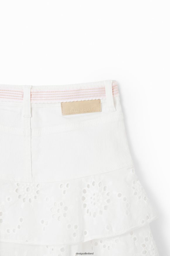 Desigual Girl Swiss embroidery mini skirt Clothing PFVZ0B1826