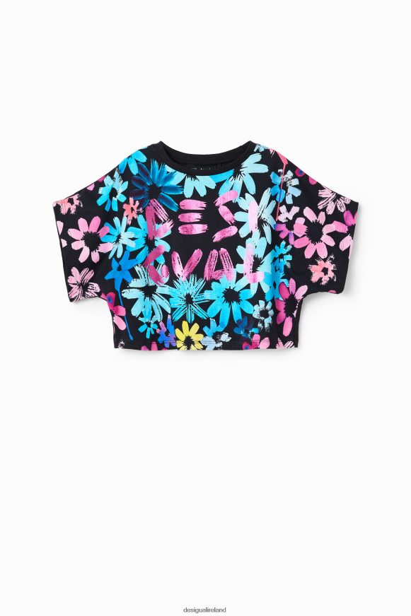 Desigual Girl Cropped floral T-shirt Clothing PFVZ0B1879