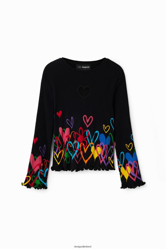 Desigual Girl Cut-out heart T-shirt Clothing PFVZ0B1702
