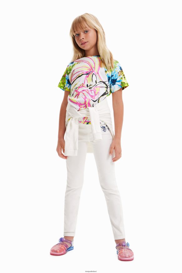 Desigual Girl Floral Bugs Bunny T-shirt Clothing PFVZ0B1763