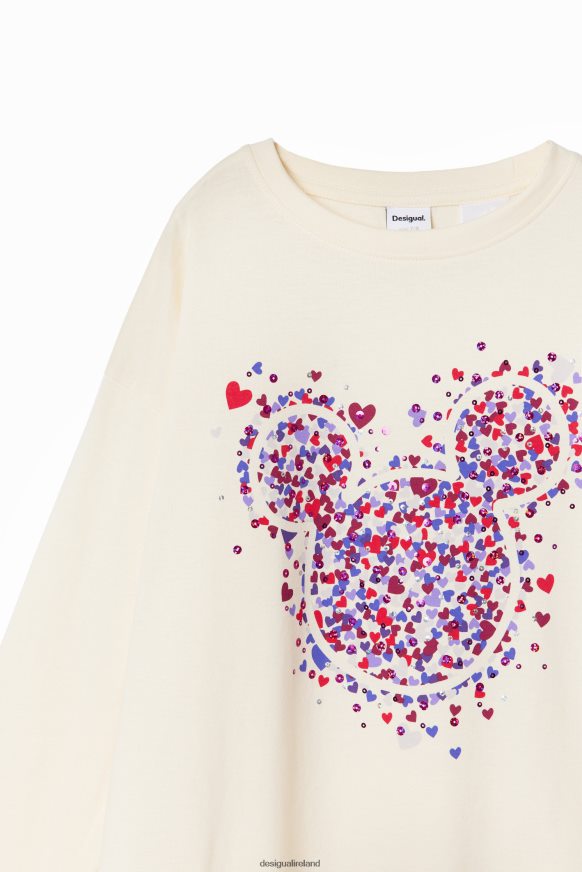 Desigual Girl Mickey Mouse heart T-shirt Clothing PFVZ0B1773