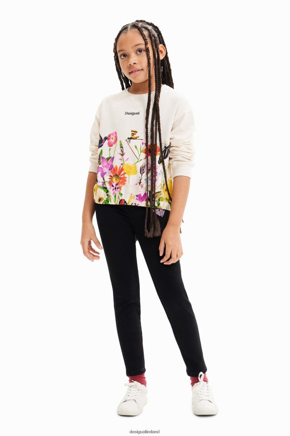 Desigual Girl Puff-sleeve floral T-shirt Clothing PFVZ0B1723