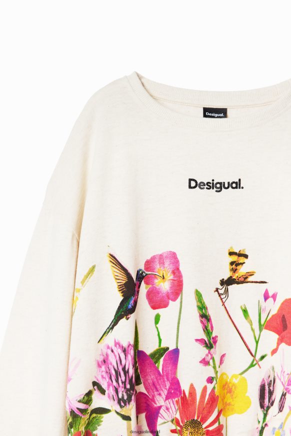 Desigual Girl Puff-sleeve floral T-shirt Clothing PFVZ0B1723