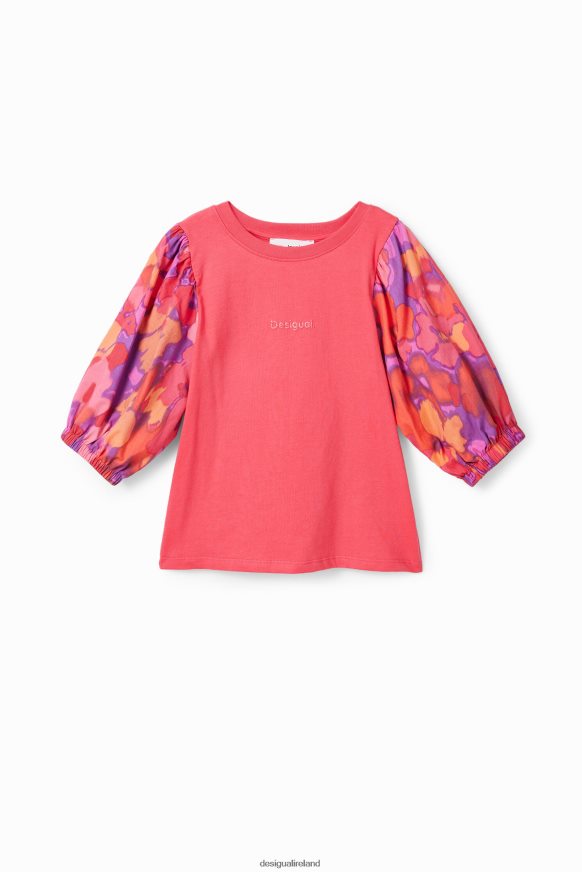 Desigual Girl Puff-sleeve floral T-shirt Clothing PFVZ0B1739