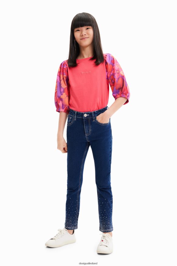 Desigual Girl Puff-sleeve floral T-shirt Clothing PFVZ0B1739