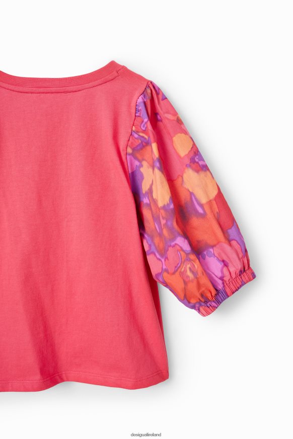 Desigual Girl Puff-sleeve floral T-shirt Clothing PFVZ0B1739