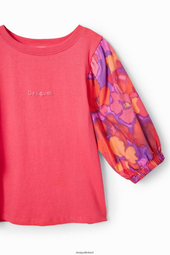 Desigual Girl Puff-sleeve floral T-shirt Clothing PFVZ0B1739