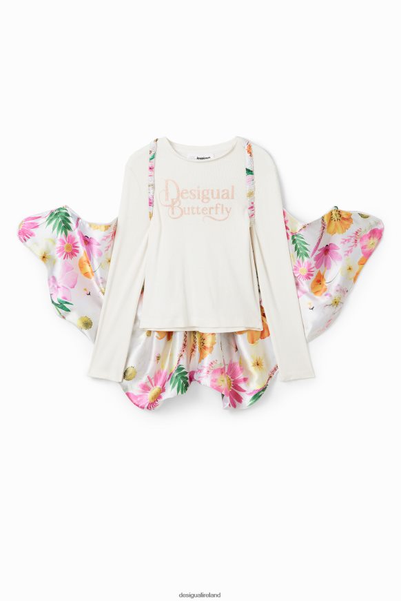 Desigual Girl Ribbed butterfly wings T-shirt Clothing PFVZ0B1718