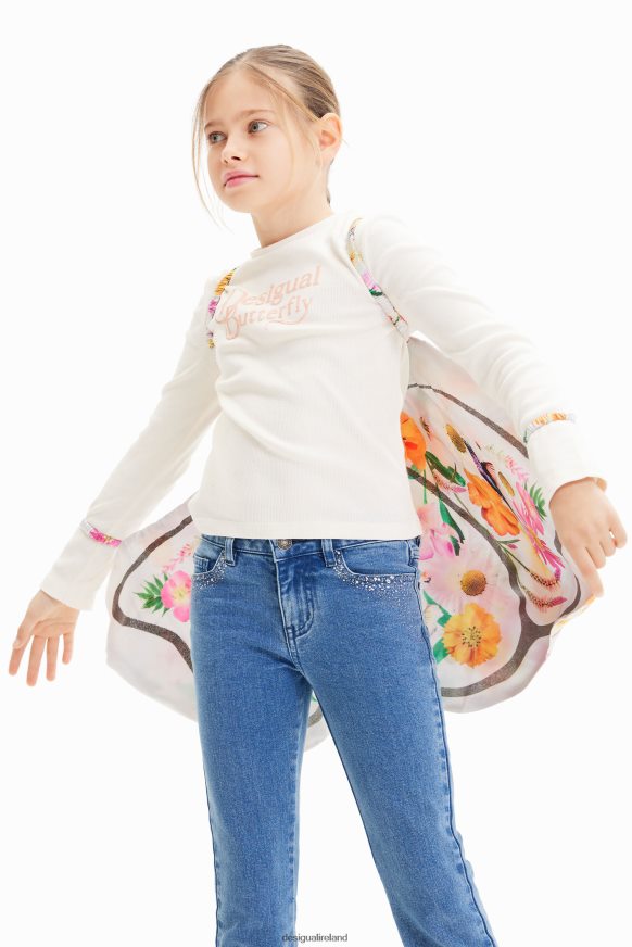 Desigual Girl Ribbed butterfly wings T-shirt Clothing PFVZ0B1718