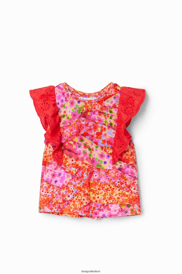 Desigual Girl Ruffled floral T-shirt Clothing PFVZ0B1729