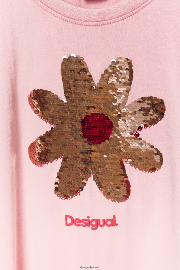 Desigual Girl Sequin flower T-shirt Clothing PFVZ0B1740