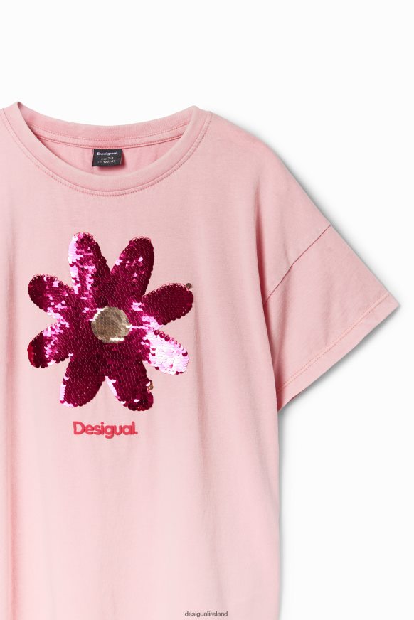 Desigual Girl Sequin flower T-shirt Clothing PFVZ0B1740