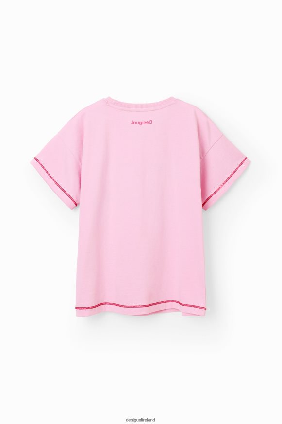 Desigual Girl Sequinned Pink Panther T-shirt Clothing PFVZ0B1798