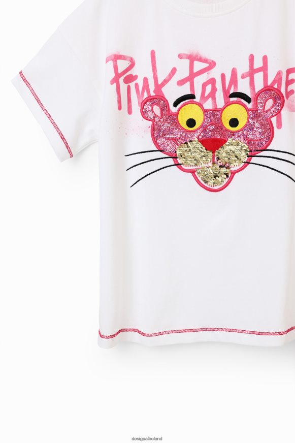 Desigual Girl Sequinned Pink Panther T-shirt Clothing PFVZ0B1859