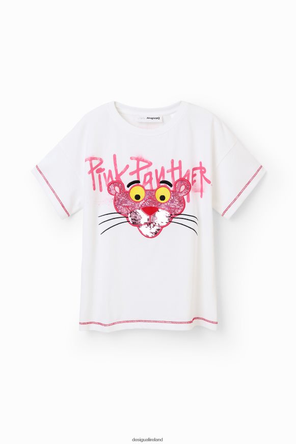 Desigual Girl Sequinned Pink Panther T-shirt Clothing PFVZ0B1859