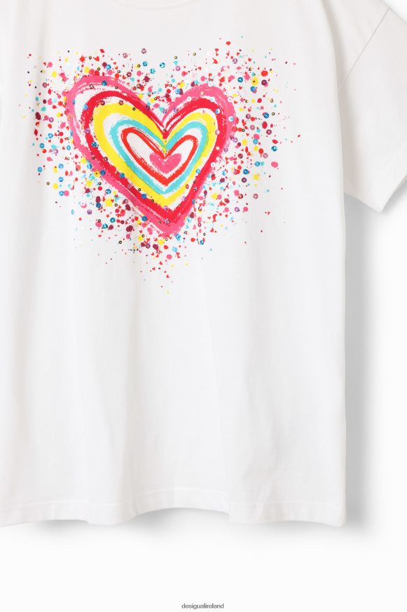 Desigual Girl Sequinned heart t-shirt Clothing PFVZ0B1762