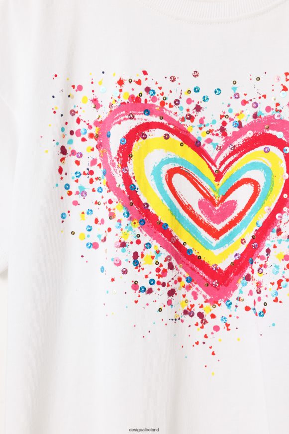 Desigual Girl Sequinned heart t-shirt Clothing PFVZ0B1762