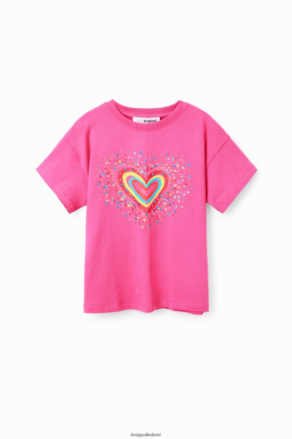 Desigual Girl Sequinned heart t-shirt Clothing PFVZ0B1832