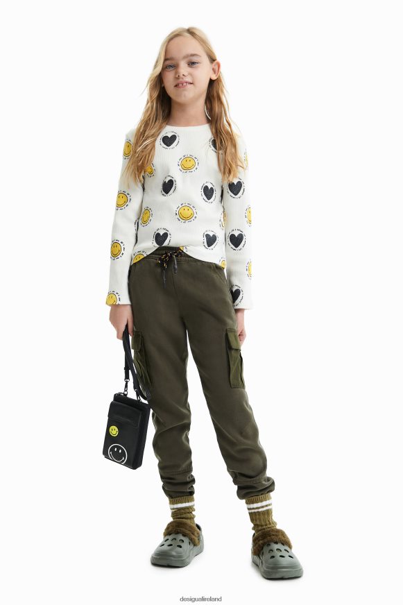 Desigual Girl Smiley and hearts T-shirt Clothing PFVZ0B1808
