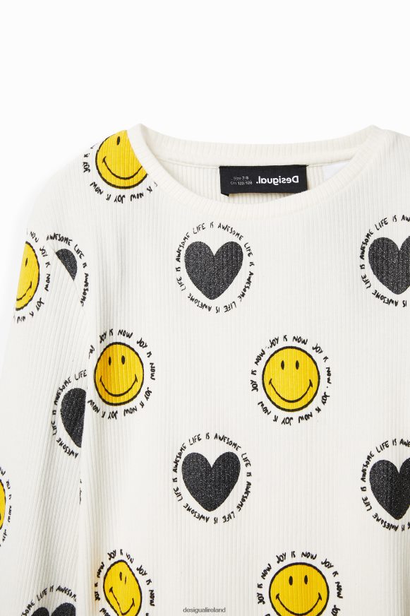Desigual Girl Smiley and hearts T-shirt Clothing PFVZ0B1808