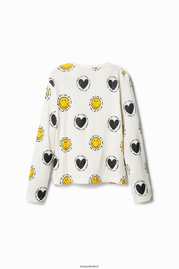 Desigual Girl Smiley and hearts T-shirt Clothing PFVZ0B1808