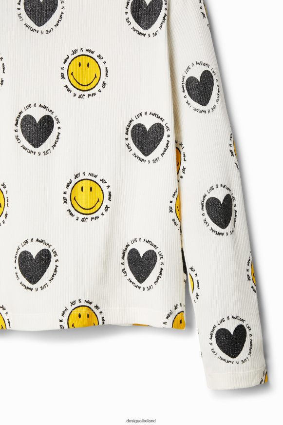 Desigual Girl Smiley and hearts T-shirt Clothing PFVZ0B1808