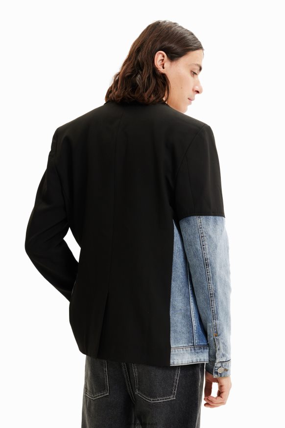 Desigual Men Bimaterial denim blazer Clothing PFVZ0B1696