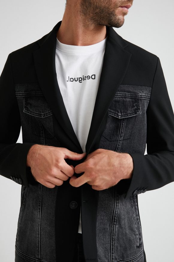 Desigual Men Blazer hybrid denim Clothing PFVZ0B1642