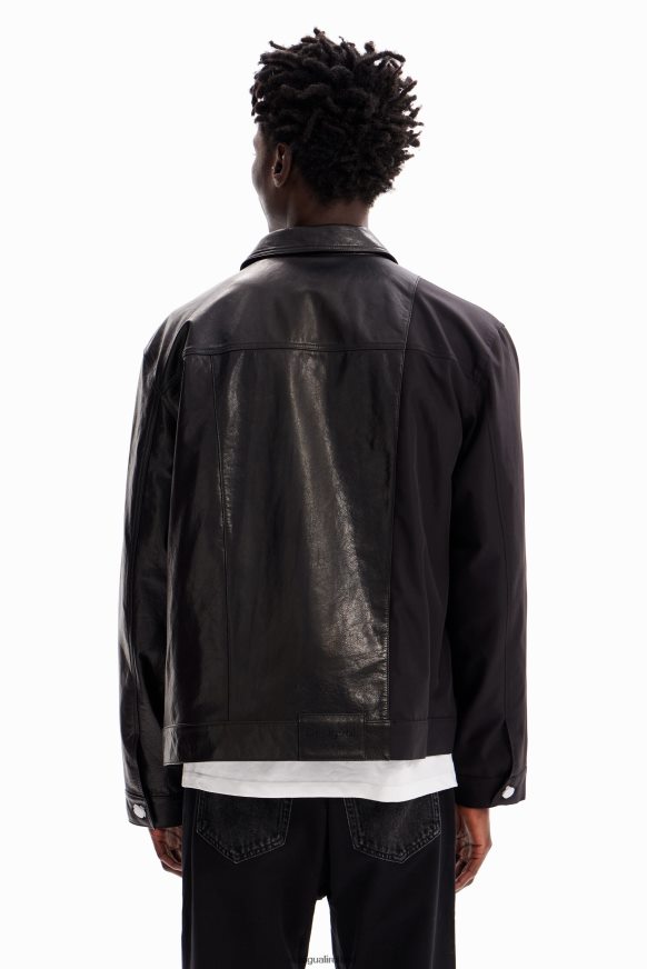 Desigual Men Leather trucker jacket Clothing PFVZ0B1587