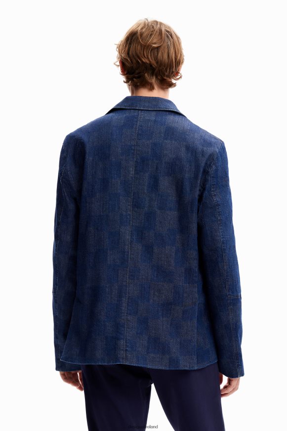Desigual Men Plaid denim blazer Clothing PFVZ0B1602