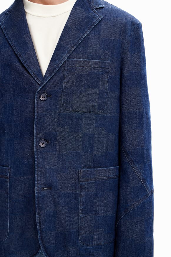 Desigual Men Plaid denim blazer Clothing PFVZ0B1602