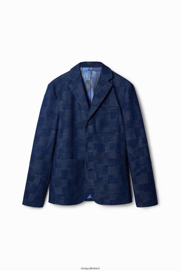 Desigual Men Plaid denim blazer Clothing PFVZ0B1602