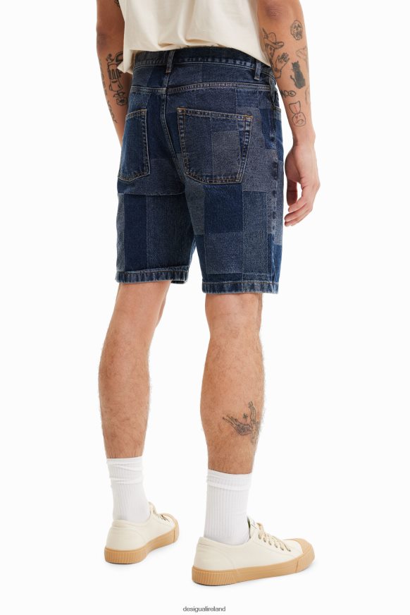 Desigual Men Patchwork jacquard denim shorts Clothing PFVZ0B1524