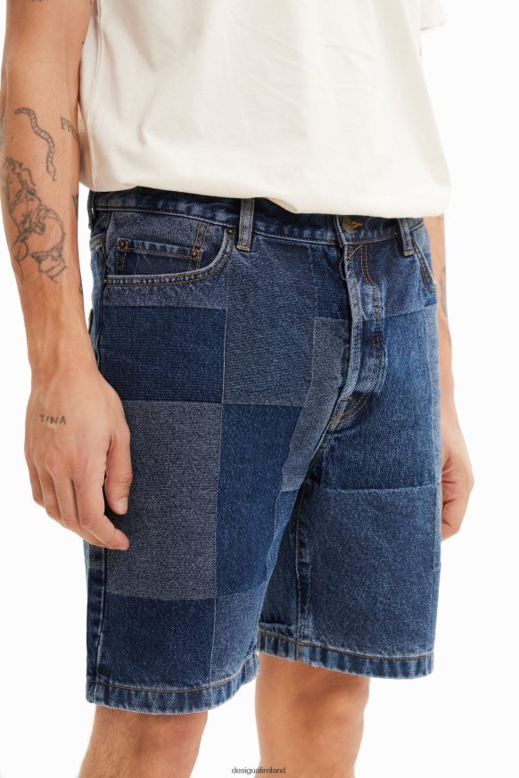 Desigual Men Patchwork jacquard denim shorts Clothing PFVZ0B1524