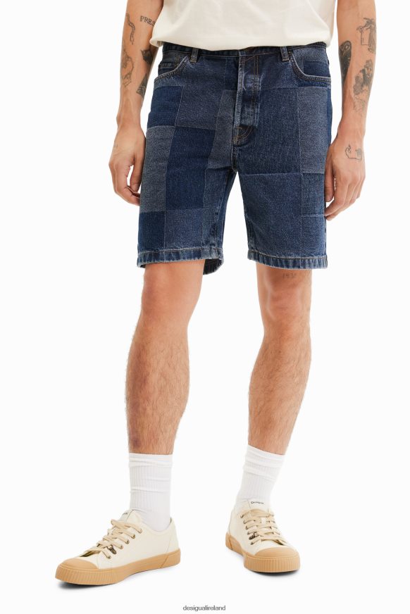 Desigual Men Patchwork jacquard denim shorts Clothing PFVZ0B1524