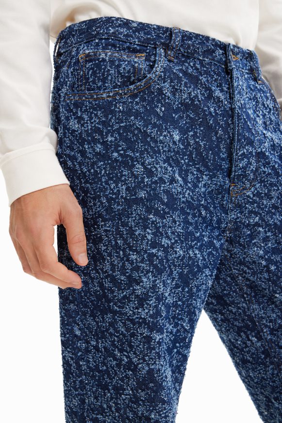 Desigual Men Straight textured jeans Clothing PFVZ0B1626