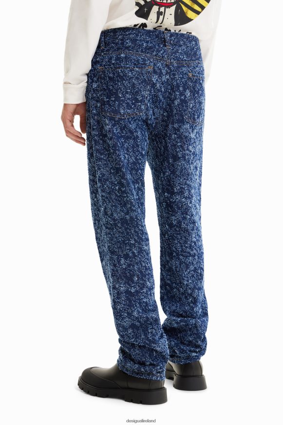 Desigual Men Straight textured jeans Clothing PFVZ0B1626