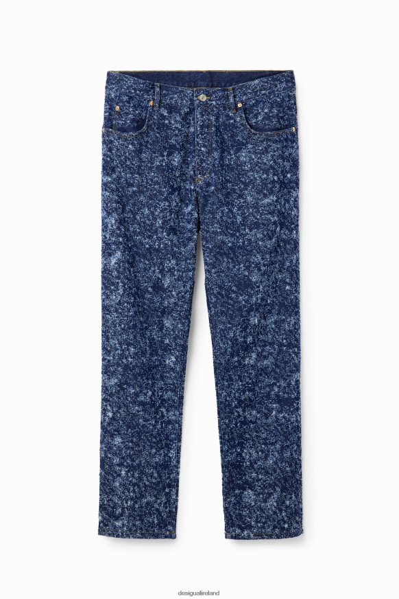 Desigual Men Straight textured jeans Clothing PFVZ0B1626